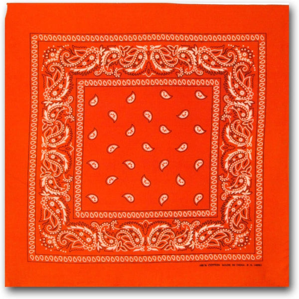 Br Costumes Bandana Paisley 100% Cotton Head Wrap Durag Bandanna Summer Biker Scarf Mask Orange Scarves