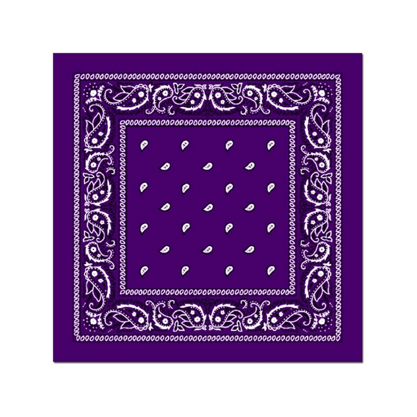 Bandana Paisley 100% Cotton Head Wrap Durag Bandanna Summer Biker Scarf Mask Purple Scarves