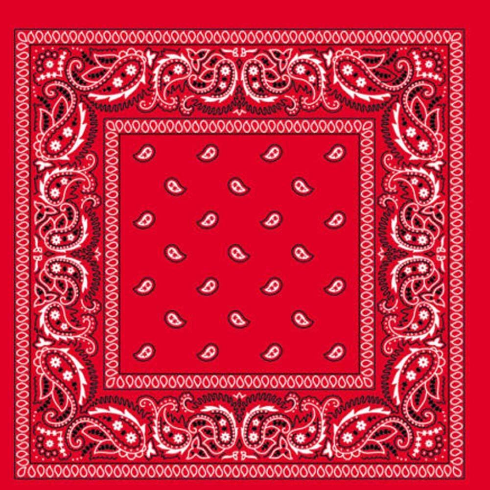 Br Costumes Bandana Paisley 100% Cotton Head Wrap Durag Bandanna Summer Biker Scarf Mask Red Scarves