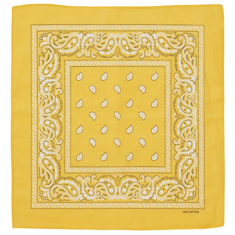 Br Costumes Bandana Paisley 100% Cotton Head Wrap Durag Bandanna Summer Biker Scarf Mask Yellow Scarves
