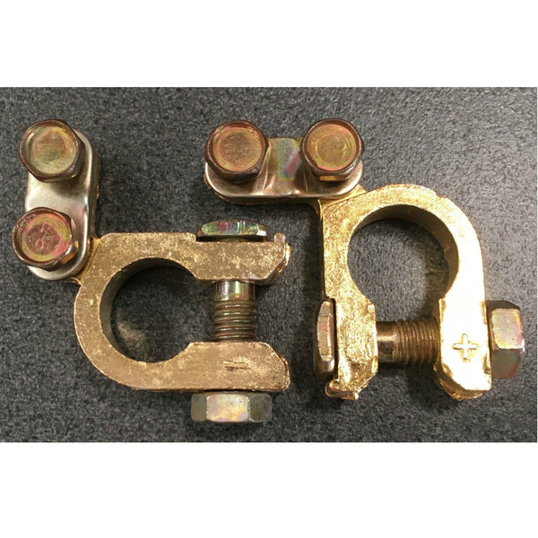 Br Auto 2Pcs Battery Terminal Clamp Replacement Clips Brass Connector Car Durable Clamps