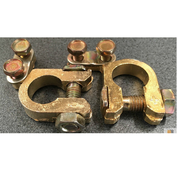 Br Auto 2Pcs Battery Terminal Clamp Replacement Clips Brass Connector Car Durable Clamps