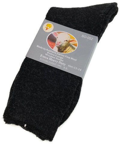7 11 Br Apparel 1 Pair Merino Wool Blend Woolen Work Hiking Heavy Duty Warm Winter Thermal Black Socks