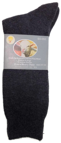 7 11 Br Apparel 1 Pair Merino Wool Blend Woolen Work Hiking Heavy Duty Warm Winter Thermal Charcoal Socks