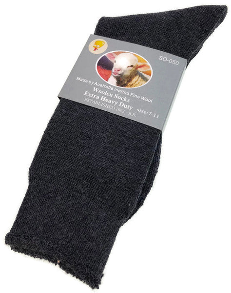 7 11 Br Apparel 1 Pair Merino Wool Blend Woolen Work Hiking Heavy Duty Warm Winter Thermal Charcoal Socks