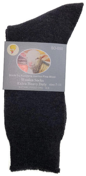 7 11 Br Apparel 1 Pair Merino Wool Blend Woolen Work Hiking Heavy Duty Warm Winter Thermal Charcoal Socks