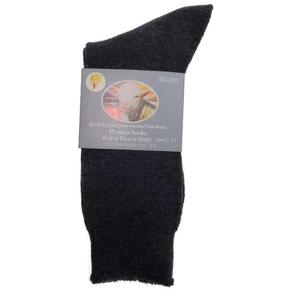 7 11 Br Apparel 1 Pair Merino Wool Blend Woolen Work Hiking Heavy Duty Warm Winter Thermal Charcoal Socks
