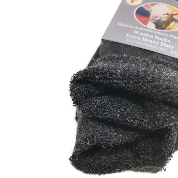 7 11 Br Apparel 1 Pair Merino Wool Blend Woolen Work Hiking Heavy Duty Warm Winter Thermal Charcoal Socks
