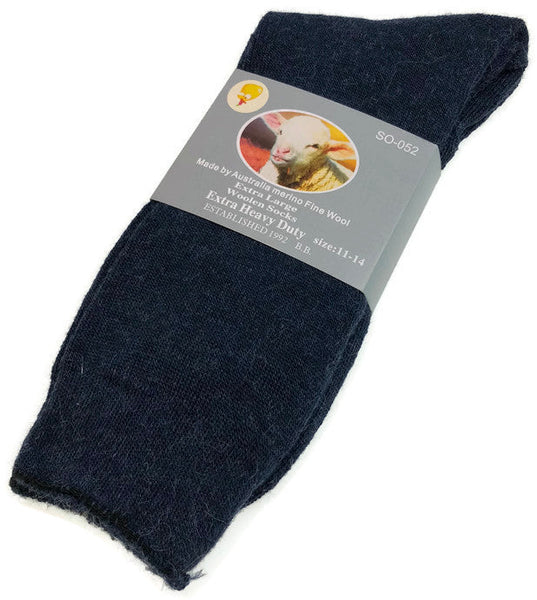 7 11 Br Apparel 1 Pair Merino Wool Blend Woolen Work Hiking Heavy Duty Warm Winter Thermal Navy Socks