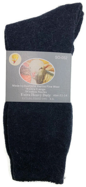 7 11 Br Apparel 1 Pair Merino Wool Blend Woolen Work Hiking Heavy Duty Warm Winter Thermal Navy Socks