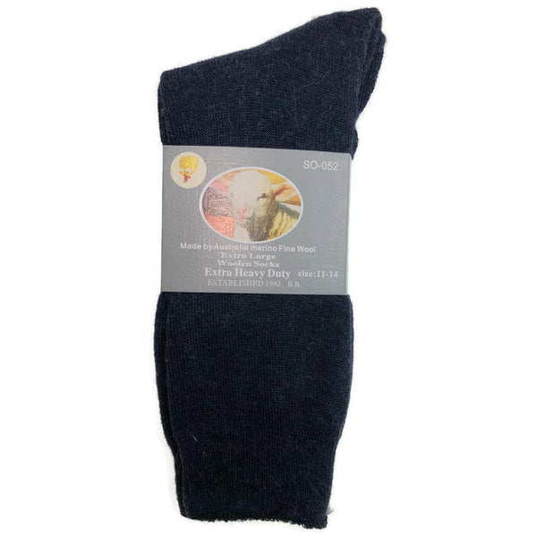 7 11 Br Apparel 1 Pair Merino Wool Blend Woolen Work Hiking Heavy Duty Warm Winter Thermal Navy Socks
