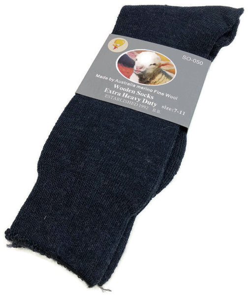 7 11 Br Apparel 1 Pair Merino Wool Blend Woolen Work Hiking Heavy Duty Warm Winter Thermal Navy Socks