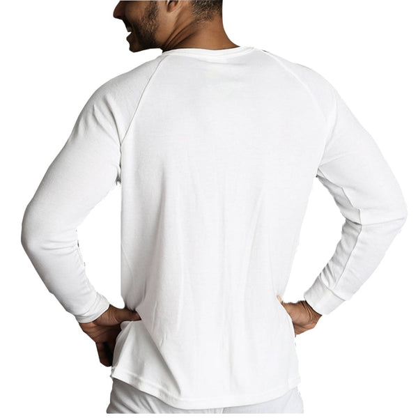 Mens Merino Wool Blend Long Sleeve Thermal Top Underwear Thermals Base Layer Beige 3Xl Compression & Base Layers