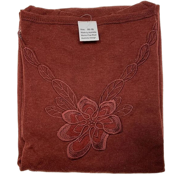 Br Apparel Ladies Merino Wool Blend Long Sleeve Thermal Spencer Top Thermals Underwear Burgundy 10 12 Tops