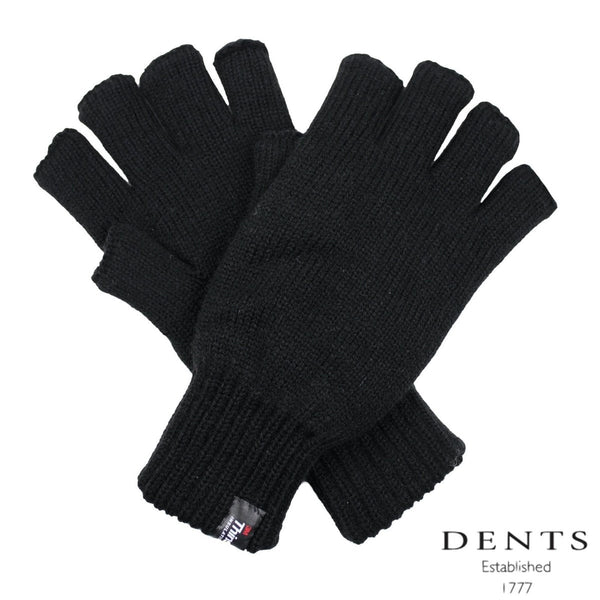 Dents 3M Thinsulate 2Pcs Set Mens Pull On Beanie + Knitted Fingerless Gloves Gloves & Mittens
