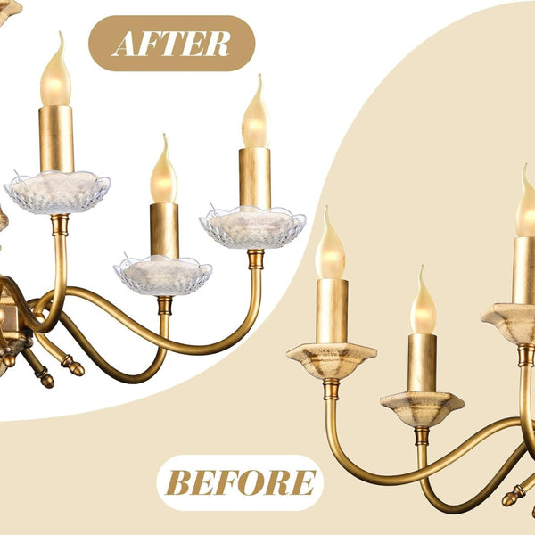 Br Home 120Mm Crystal Chandelier Bobeche Lamp Part W/ Gold Pins (30Mm Hole) Chandeliers & Ceiling Fixtures