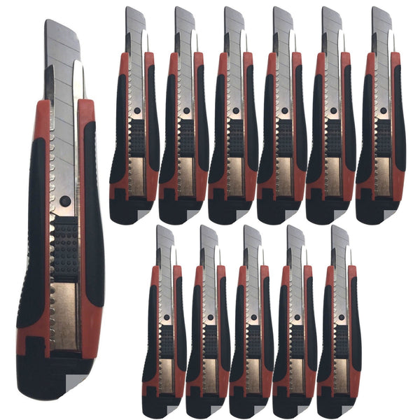Br Tools 12X Box Cutters Knife Retractable Blade Snap Off Razor 18Mm Durable Opener Bulk Cutters & Trimmers