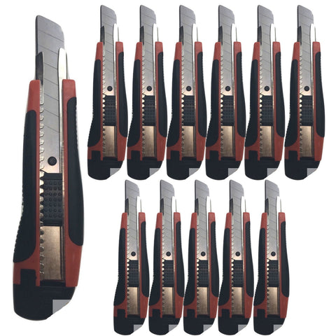 Br Tools 12X Box Cutters Knife Retractable Blade Snap Off Razor 18Mm Durable Opener Bulk Cutters & Trimmers