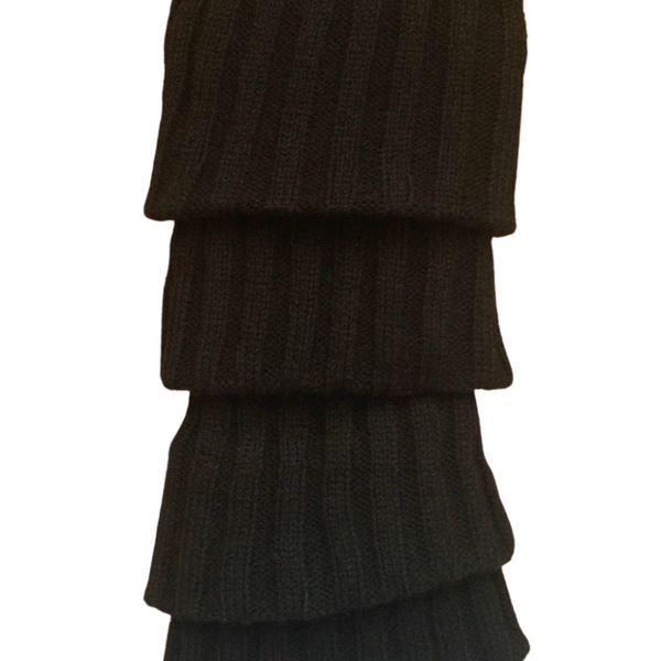 12X Knitted Womens Costume Neon Dance Party 80S Bulk Black Leg Warmers