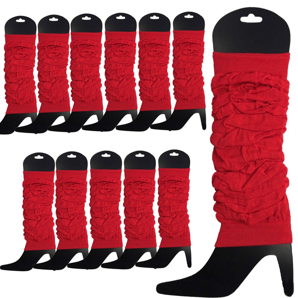 12 Knitted Womens Neon Party Ankle Fluro Dance Costume 80S Bulk Black Leg Warmers