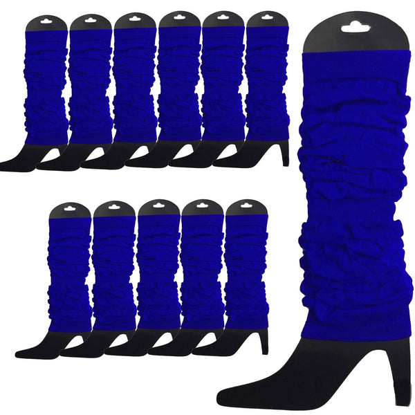12 Knitted Womens Neon Party Ankle Fluro Dance Costume 80S Bulk Black Leg Warmers