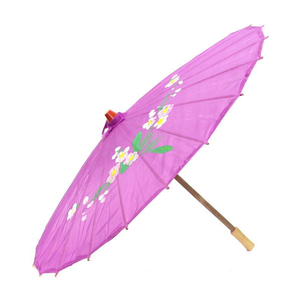 12X Parasol Umbrella Chinese Japanese Bamboo Flower Pattern 80Cm Large Bulk Assorted Colour Pack Party Decorations