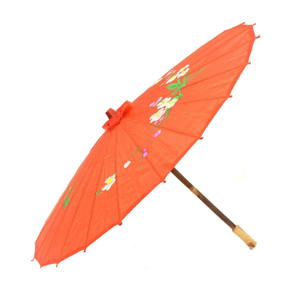 12X Parasol Umbrella Chinese Japanese Bamboo Flower Pattern 80Cm Large Bulk Assorted Colour Pack Party Decorations