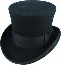 Br Apparel Premium Mad Hatter Top 100% Australian Wool Felt Magician Tuxedo Cap Black 58Cm Hats