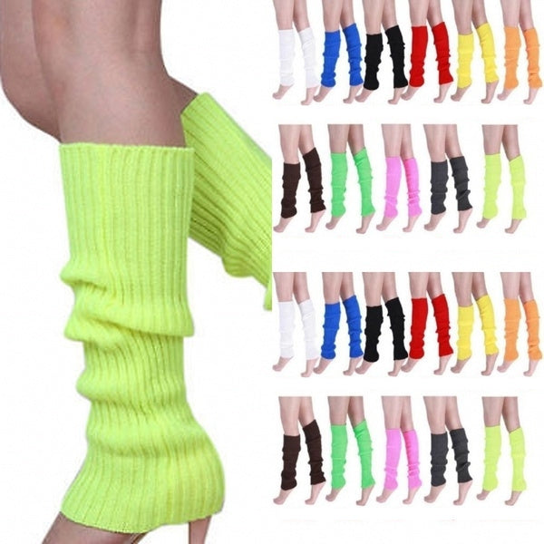 24X Womens Disco Winter Knit Dance Party Crochet Legging Socks Costume Assorted Pack Leg Warmers