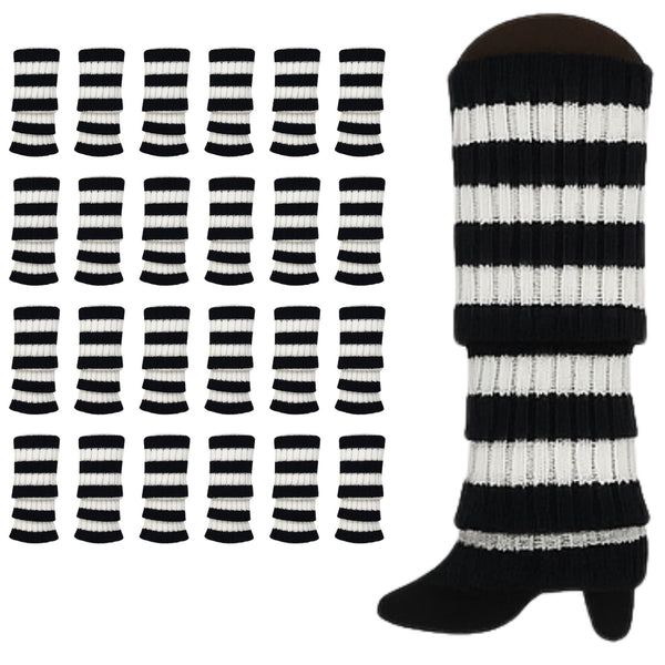24X Womens Disco Winter Knit Dance Party Crochet Legging Socks Costume Assorted Pack Leg Warmers