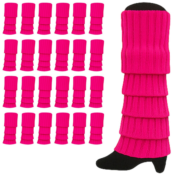 24X Womens Disco Winter Knit Dance Party Crochet Legging Socks Costume Assorted Pack Leg Warmers
