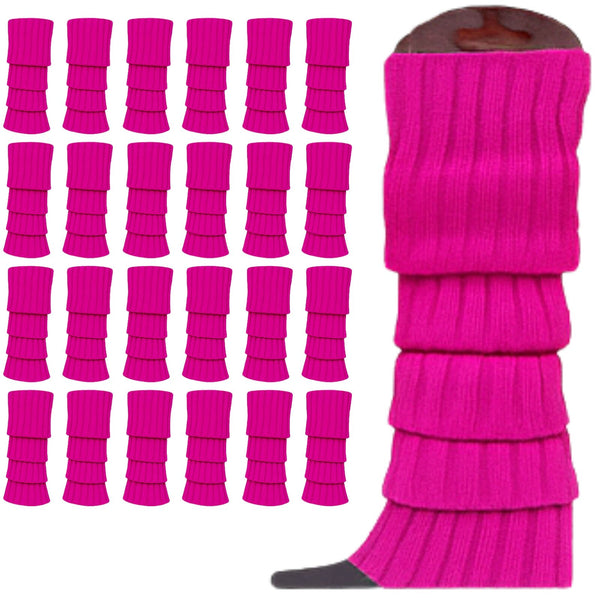 24X Womens Disco Winter Knit Dance Party Crochet Legging Socks Costume Assorted Pack Leg Warmers