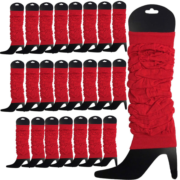 24 Knitted Womens Neon Party Ankle Fluro Dance Costume 80S Bulk Black Leg Warmers