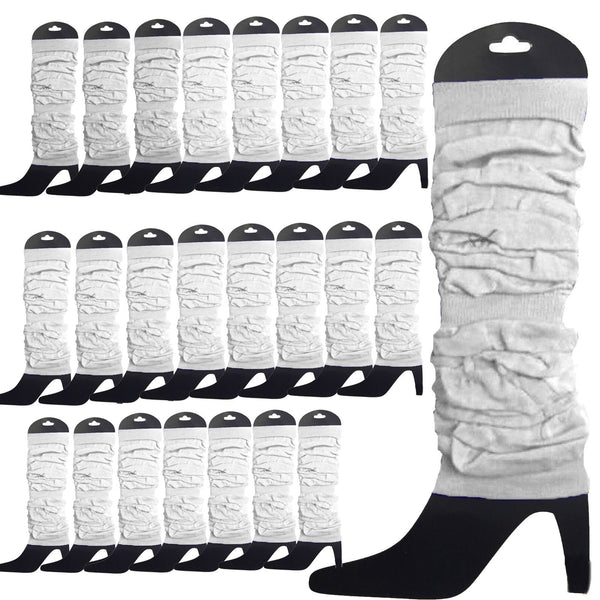 24 Knitted Womens Neon Party Ankle Fluro Dance Costume 80S Bulk Black Leg Warmers