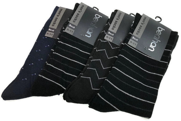 Br Apparel 2 Pairs Cotton Business Mens Dress Crew Plain Work Casual Black Size 6 11 Socks