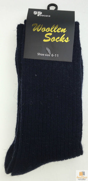 Br Apparel 2 Pairs Wool Blend Mens Soft Dress Thick Work Thermal Warm Cushion Foot Size 6 11 Socks