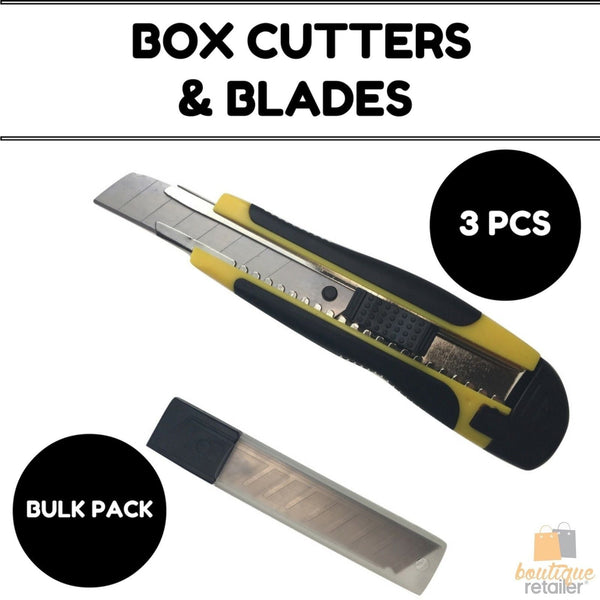 Br Tools 3X Box Cutters Knife Retractable Blade Snap Off Razor 18Mm Durable Opener Other Hand Tools