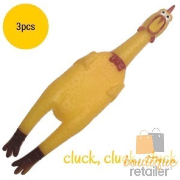 Br Costumes 3X Shrilling Chicken Dog Chew Screaming Toy Squeeze Sound Funny Rubber Pet Bulk Dog Toys