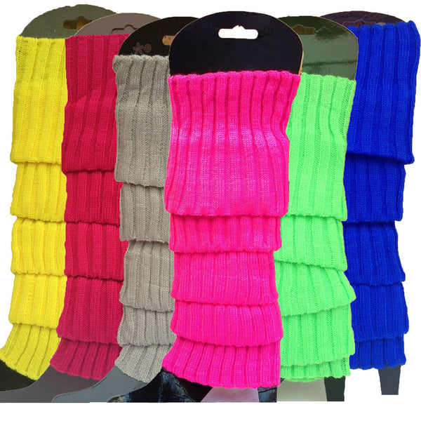 6X Womens Disco Winter Knit Dance Party Crochet Legging Socks Costume Assorted Pack Leg Warmers