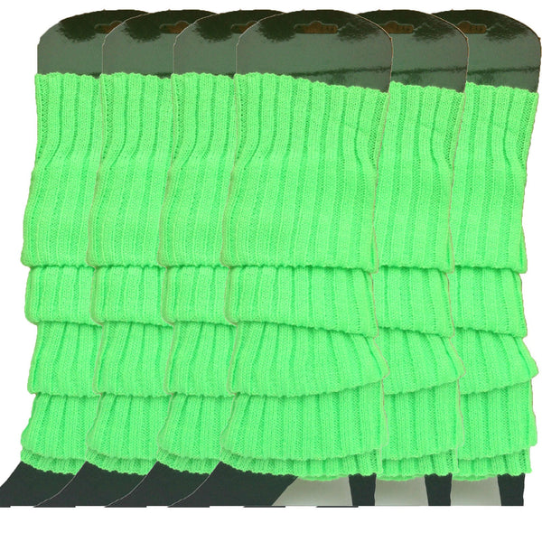 6X Womens Disco Winter Knit Dance Party Crochet Legging Socks Costume Assorted Pack Leg Warmers