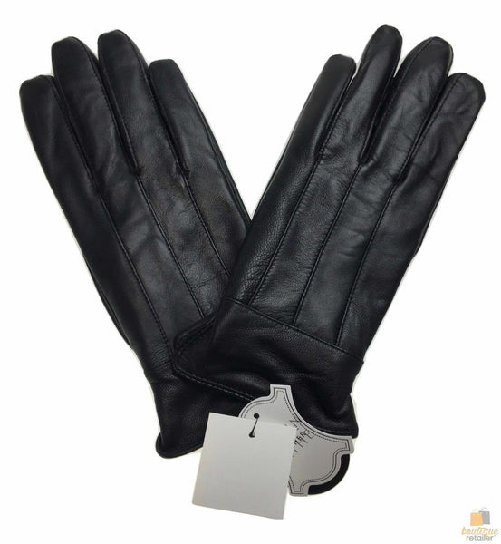 Br Apparel Ladies Genuine Sheepskin Leather Gloves Patch Fleece Lining Warm Winter Womens Black Gloves & Mittens