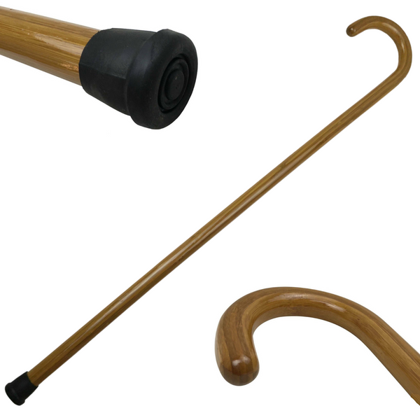 Br Safety 92Cm Walking Stick Cane Pole Carved Varnished Deluxe Quality Sturdy Brown Canes & Walking Sticks