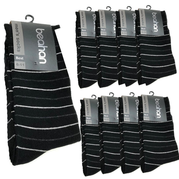 9 Pairs Cotton Business Mens Dress Crew Plain Work Casual Bulk Assorted Pack 6 11 Socks