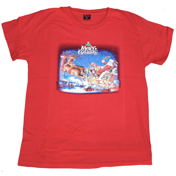 Br Apparel 100% Cotton Adult Christmas T Shirt Xmas Top Santa Red White Party Costume Unisex Costumes