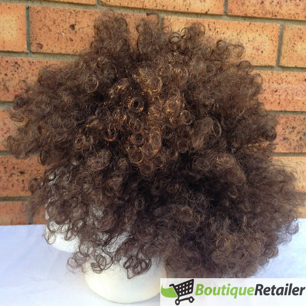 Br Costumes Deluxe Afro Wig Curly Hair Party Fancy Disco Circus 70S 80S Dress Up Brown Wigs Facial Hair