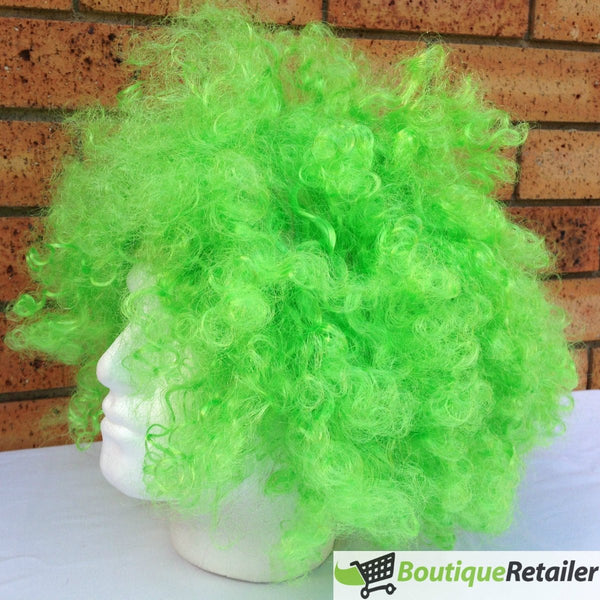 Deluxe Afro Wig Curly Hair Costume Party Fancy Disco Circus 70S 80S Dress Up Green Wigs Facial Hair