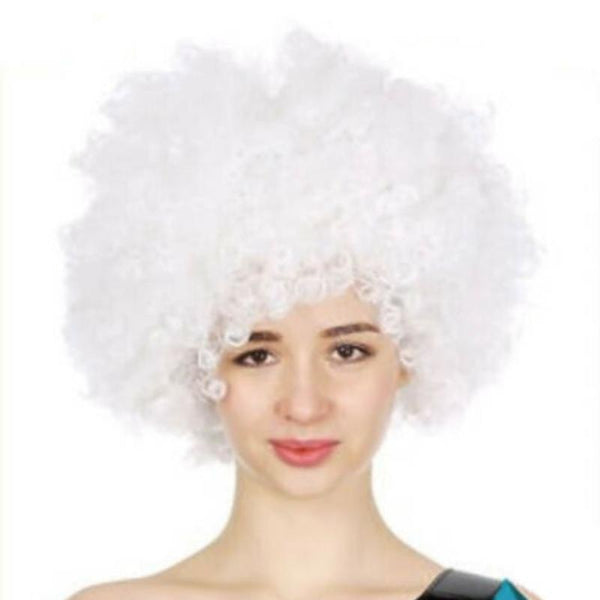 Br Costumes Deluxe Afro Wig Curly Hair Party Fancy Disco Circus 70S 80S Dress Up White Wigs Facial Hair
