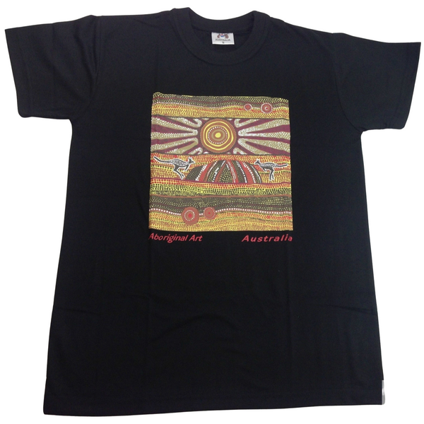 Br Apparel Mens Australia T Shirt Aboriginal Art 100% Cotton Souvenir Indigenous Tee Black Large T Shirts