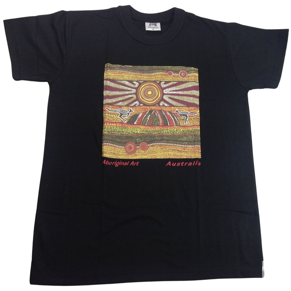 Br Apparel Mens Australia T Shirt Aboriginal Art 100% Cotton Souvenir Indigenous Tee Black Large T Shirts