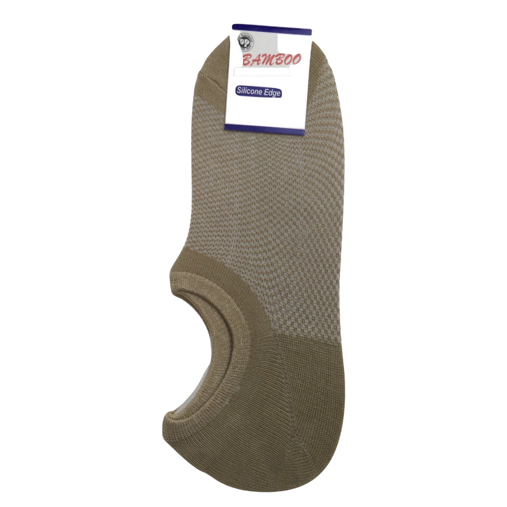 Br Apparel 1 Pair No Show Bamboo Non Slip Heel Grip Low Cut Invisible Footlet Beige 11 14 Socks